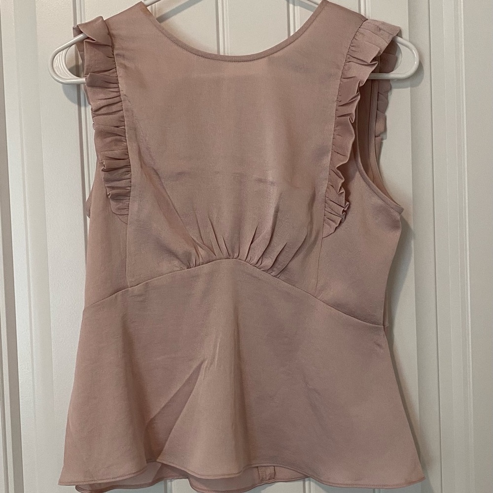 Express Blush Pink Ruffle Work Top